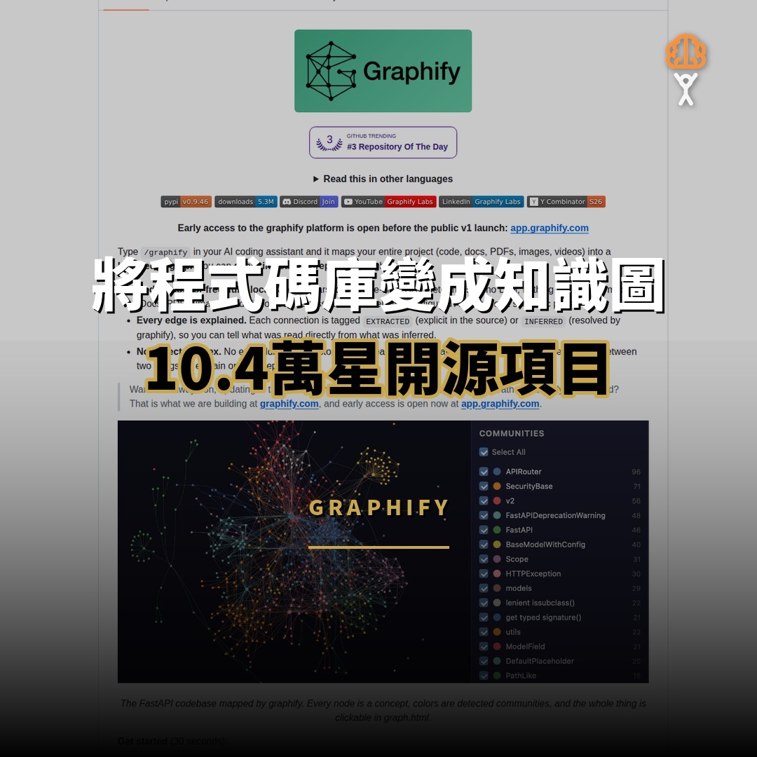 10.4 萬星開源項目：Graphify — 將程式碼庫變成知識圖譜