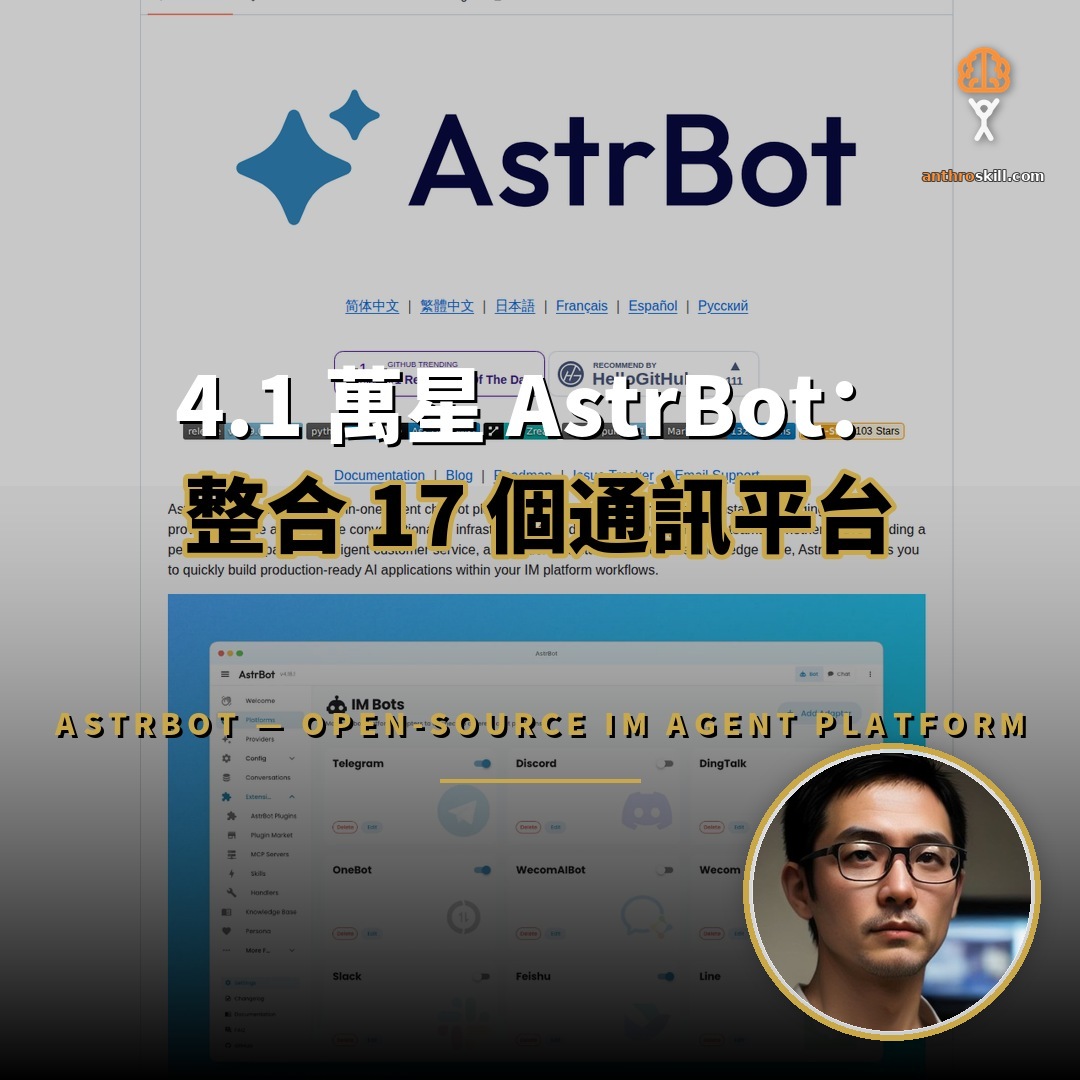 4.2 萬星 AstrBot 開源：一站式 IM 代理助理平台