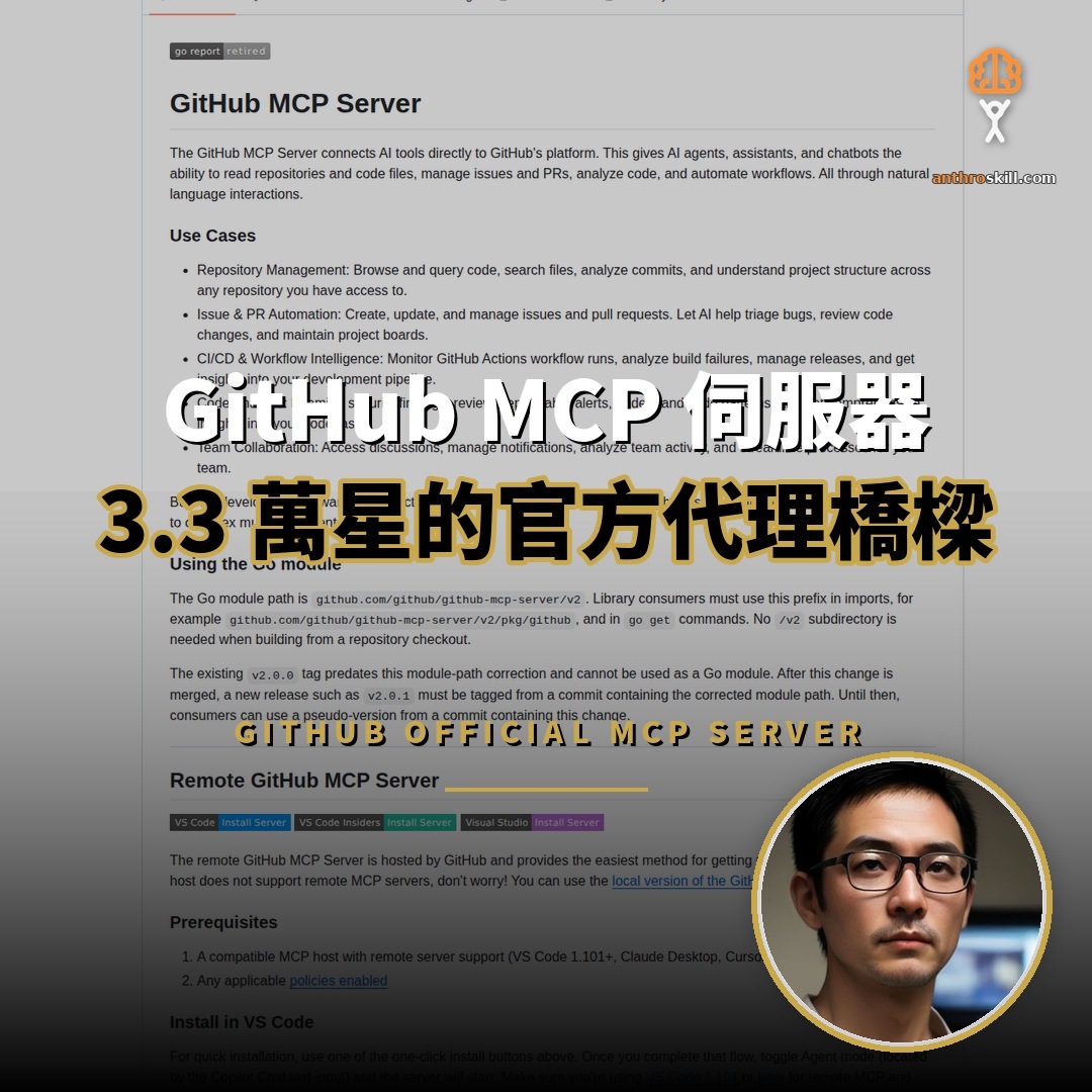 GitHub 官方 MCP 伺服器：3.3 萬星直連 AI 代理