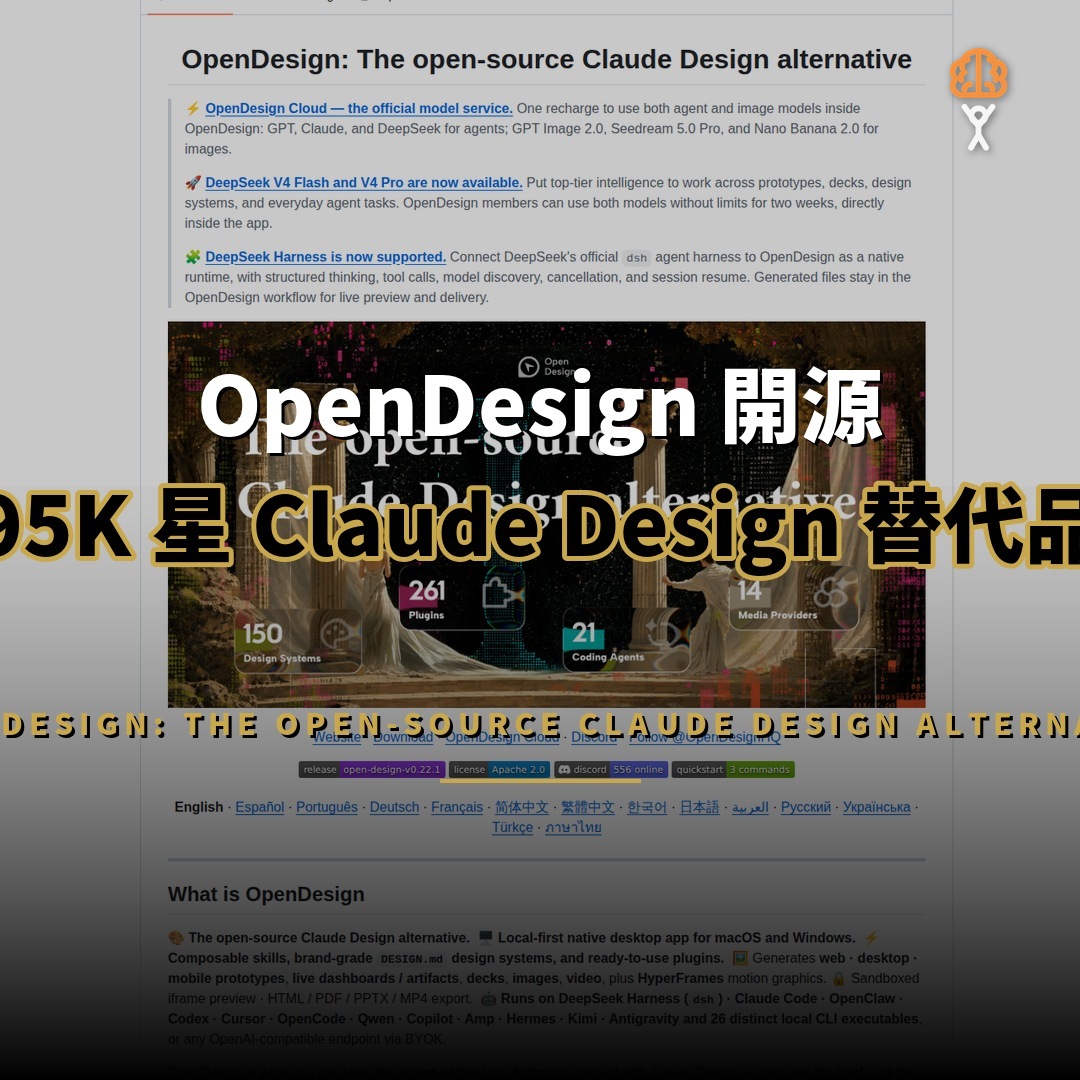 OpenDesign 開源：95K 星的 Claude Design 替代品