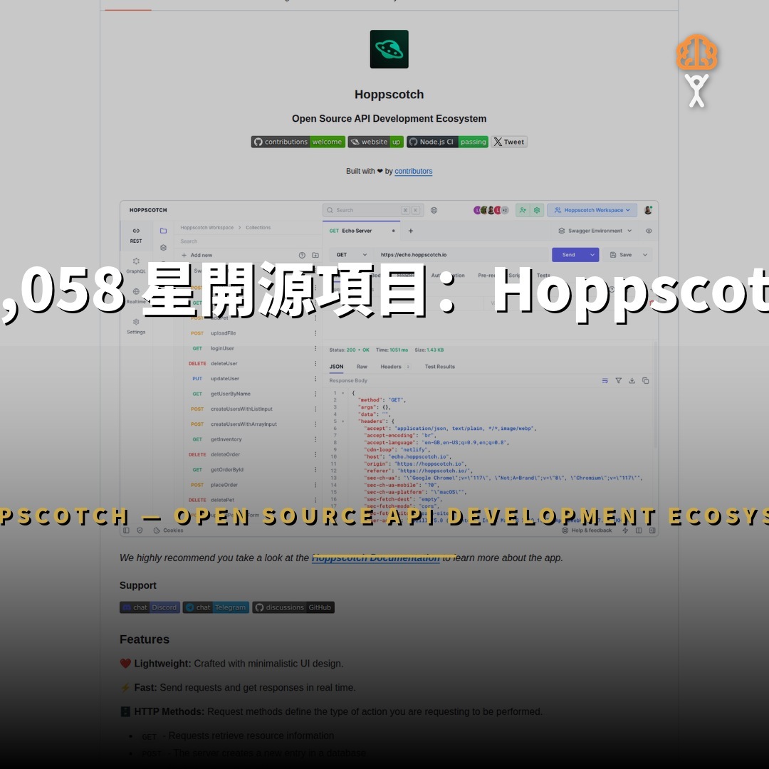 80,058 星開源項目：Hoppscotch — 開源 API 開發工具